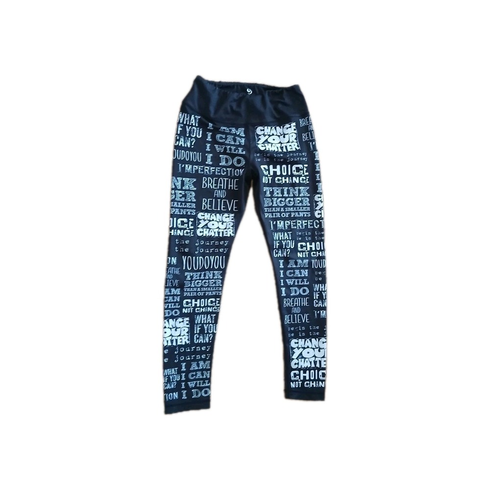 Kali & Cristine I Am I Will College Quote Wear Street Queen Print Leggings L